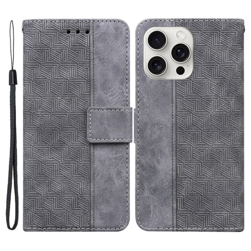 Housse iPhone 16 Pro Max Motif Tissé à Lanière