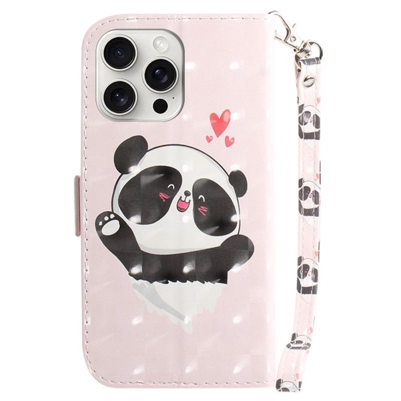 Housse iPhone 16 Pro Max Panda Love à Lanière