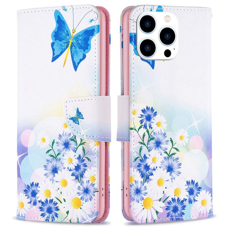 Housse iPhone 16 Pro Max Papillon et Fleurs