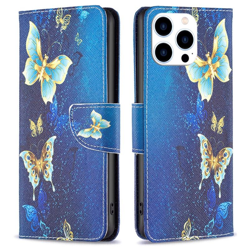 Housse iPhone 16 Pro Max Papillons Dorés