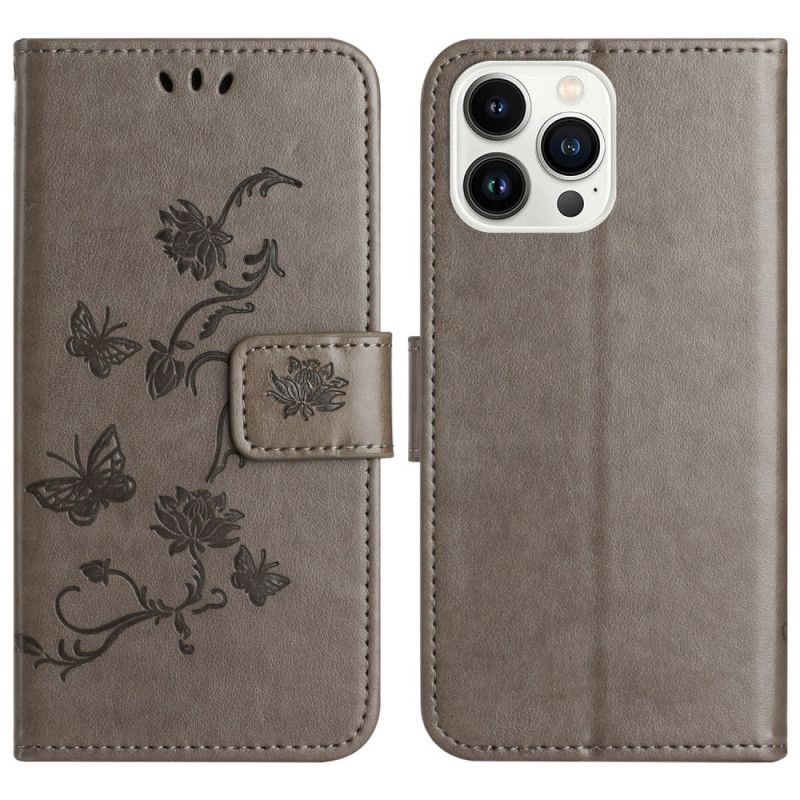 Housse iPhone 16 Pro Max Papillons et Fleurs