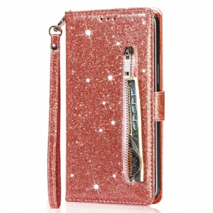 Housse iPhone 16 Pro Max Poche Zippée Paillettes