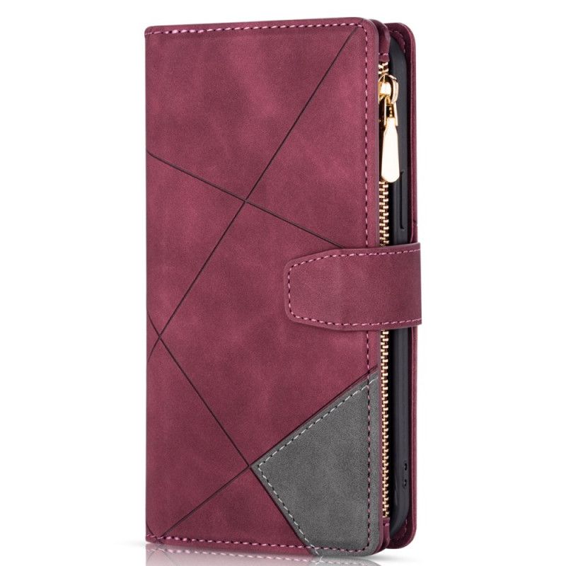 Housse iPhone 16 Pro Max Portefeuille Motif Géométrique