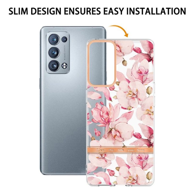 Coque Oppo Reno 6 Pro 5G Gardénia fleur rose