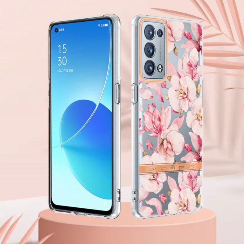 Coque Oppo Reno 6 Pro 5G Gardénia fleur rose