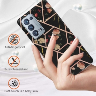 Coque Oppo Reno 6 Pro 5G marbre et fleurs