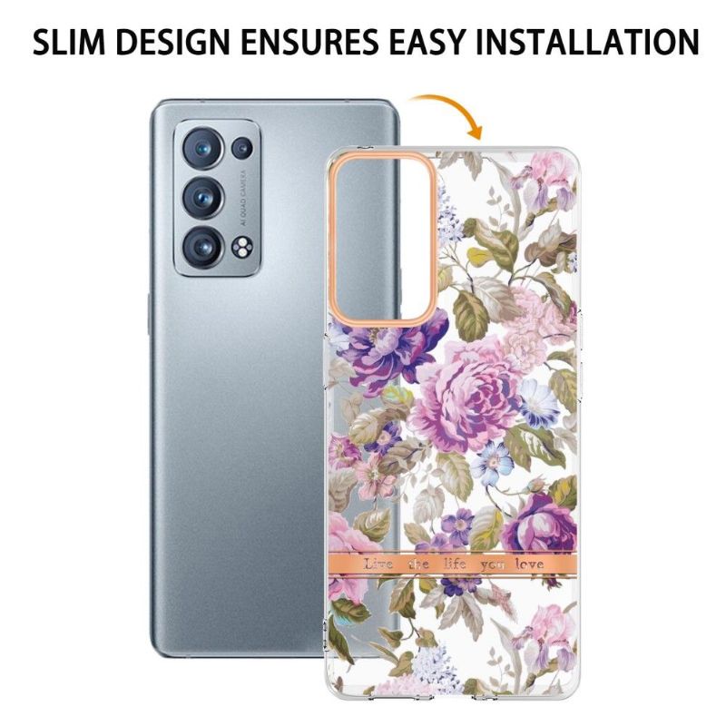 Coque Oppo Reno 6 Pro 5G La Pivoine violette