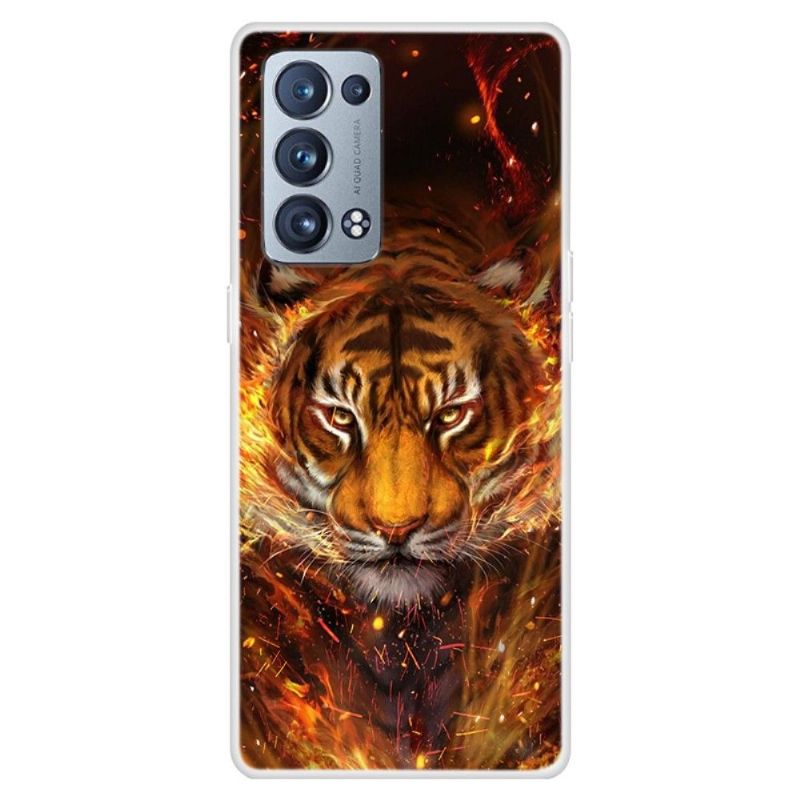 Coque Oppo Reno 6 Pro 5G Tigre de feu