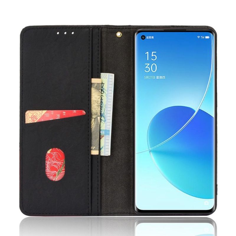 Oppo Reno 6 Pro 5G - Housse flip cover simili cuir rétro