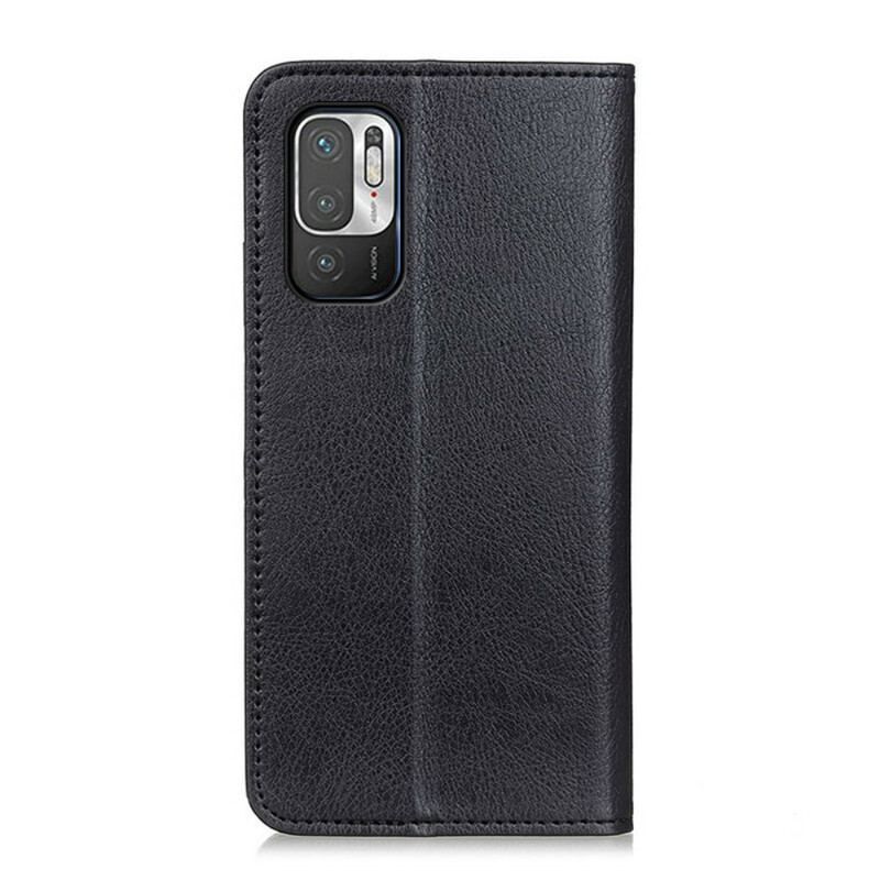 Flip Cover Xiaomi Redmi Note 10 5G / Poco M3 Pro 5G Cuir Litchi Fendu Texture