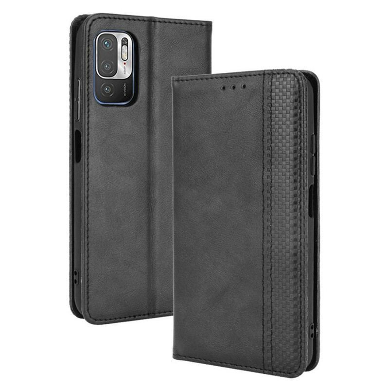 Flip Cover Xiaomi Redmi Note 10 5G / Poco M3 Pro 5G Effet Cuir Vintage Stylisé