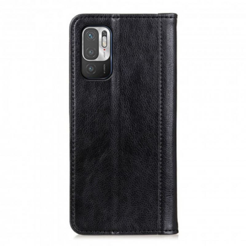 Flip Cover Xiaomi Redmi Note 10 5G / Poco M3 Pro 5G Version Cuir Litchi Fendu