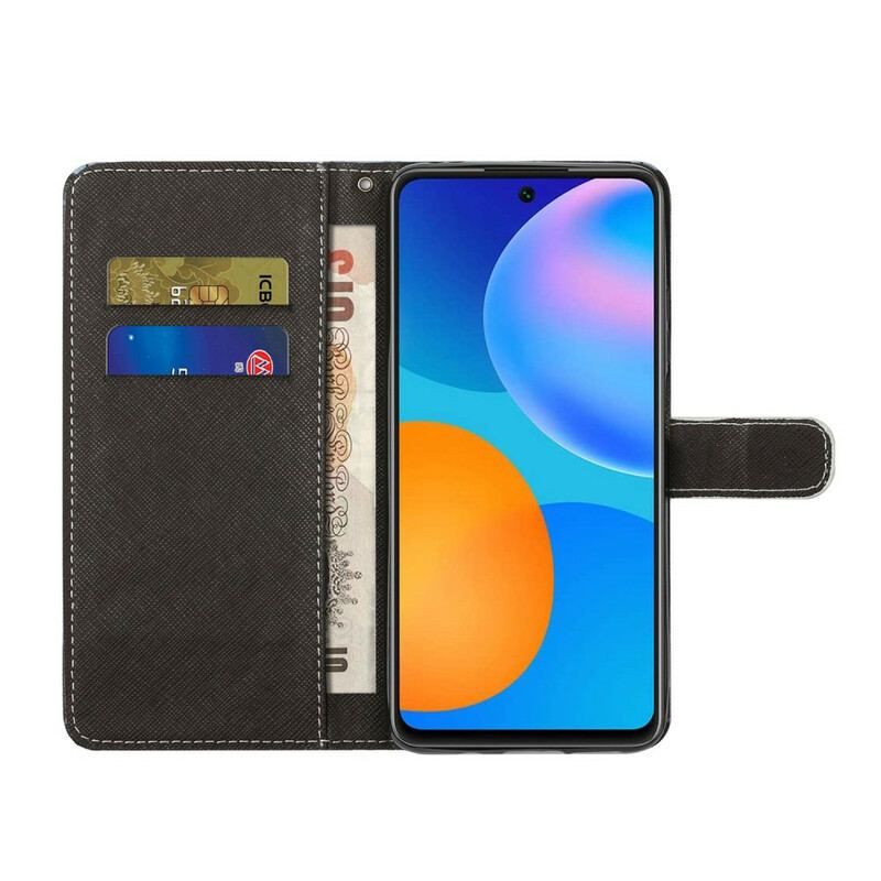 Housse Xiaomi Redmi Note 10 5G / Poco M3 Pro 5G Loup avec Lanière