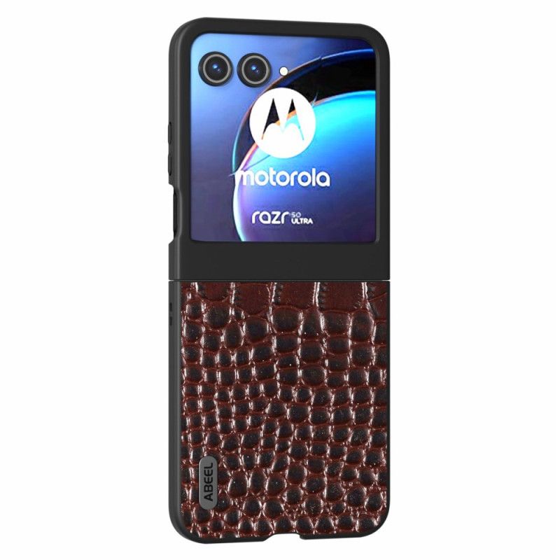 Coque Motorola Razr 50 5G Cuir Style Crocodile ABEEL