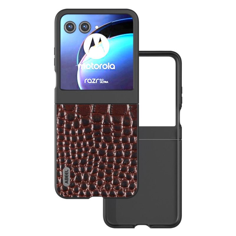 Coque Motorola Razr 50 5G Cuir Style Crocodile ABEEL