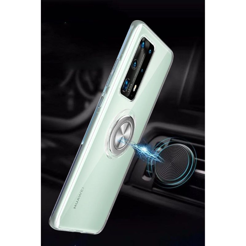 Coque Huawei P40 Pro avec anneau magnétique transparente