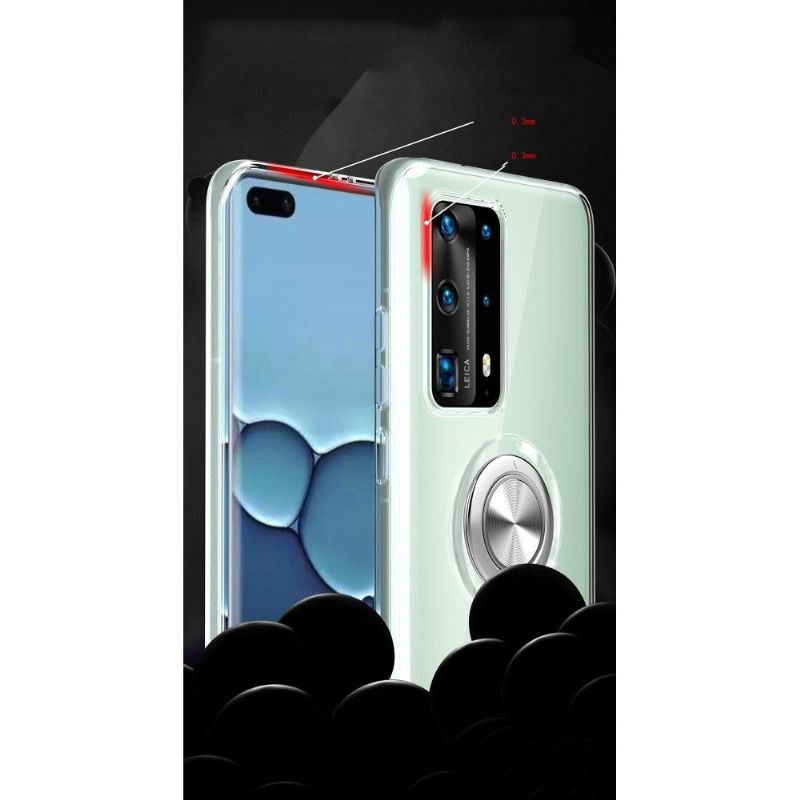 Coque Huawei P40 Pro avec anneau magnétique transparente