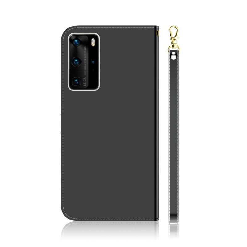 Housse Huawei P40 Pro simili cuir effet miroir - Noir