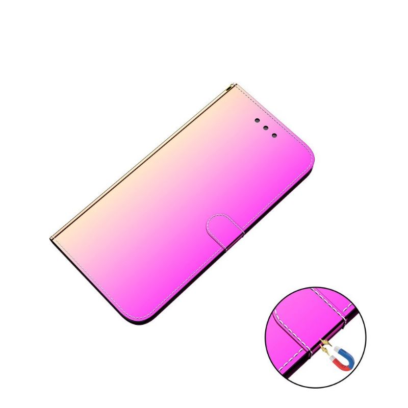 Housse Huawei P40 Pro simili cuir effet miroir - Rose