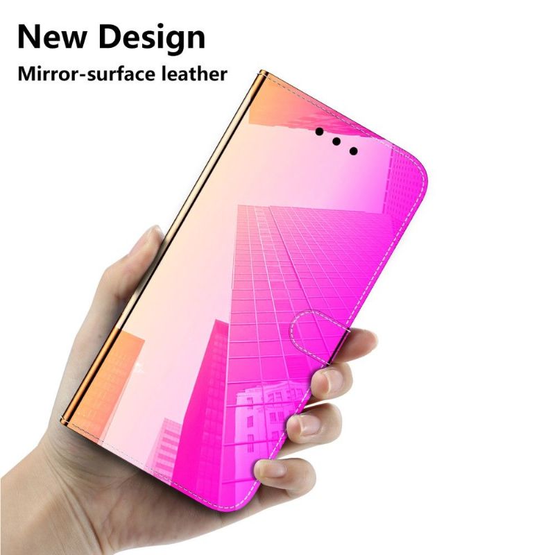 Housse Huawei P40 Pro simili cuir effet miroir - Rose