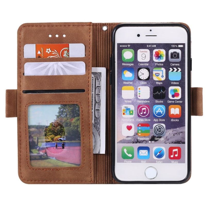 Housse portefeuille iPhone SE 2 / 8 / 7 Vintage Pocket