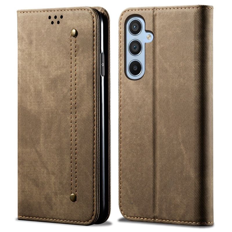 Flip Cover Samsung Galaxy A16 4G / 5G Tissu Jeans