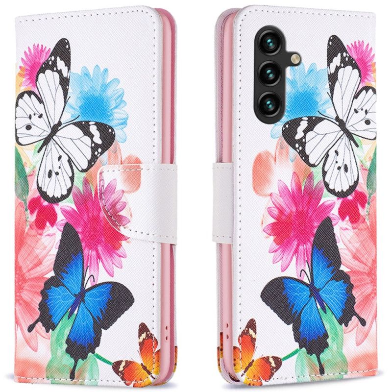 Housse Samsung Galaxy A16 4G / 5G Deux Papillons Aquarelle