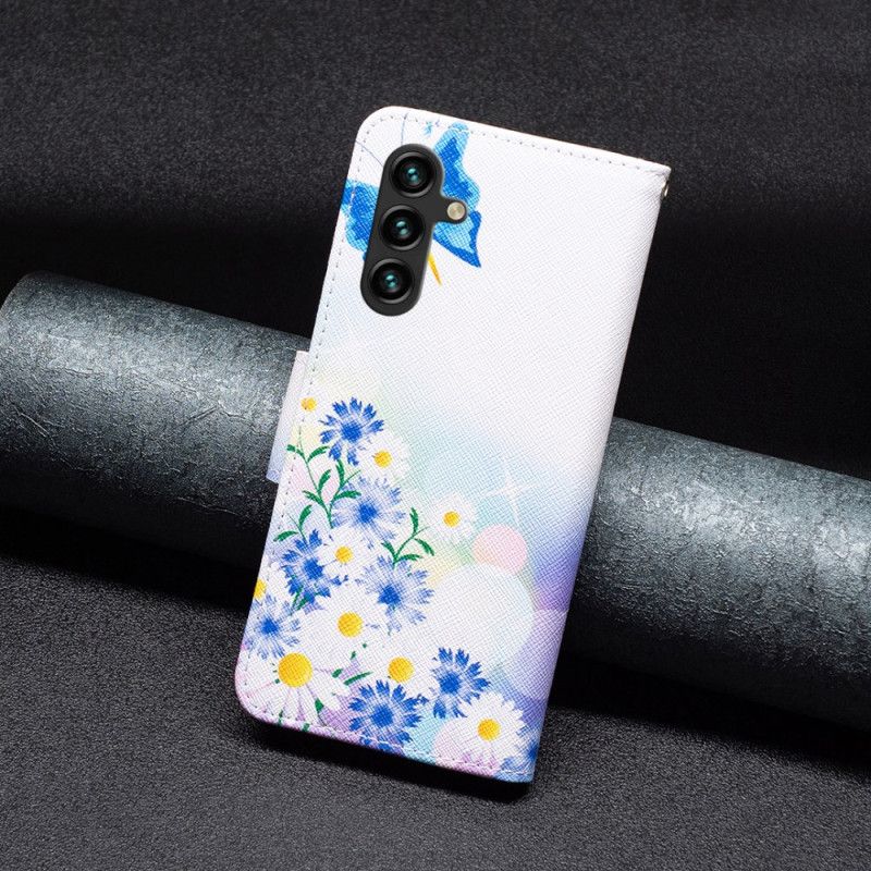 Housse Samsung Galaxy A16 4G / 5G Papillon et Fleurs Aquarelle