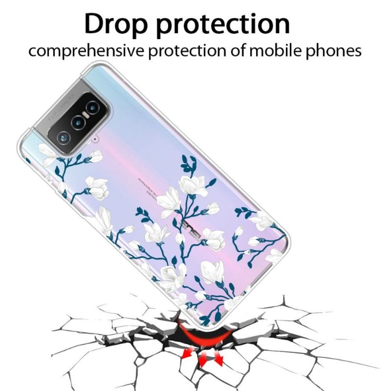 Coque Asus Zenfone 7 Pro fleurs blanches