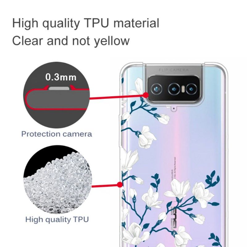 Coque Asus Zenfone 7 Pro fleurs blanches