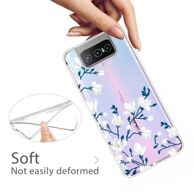 Coque Asus Zenfone 7 Pro fleurs blanches