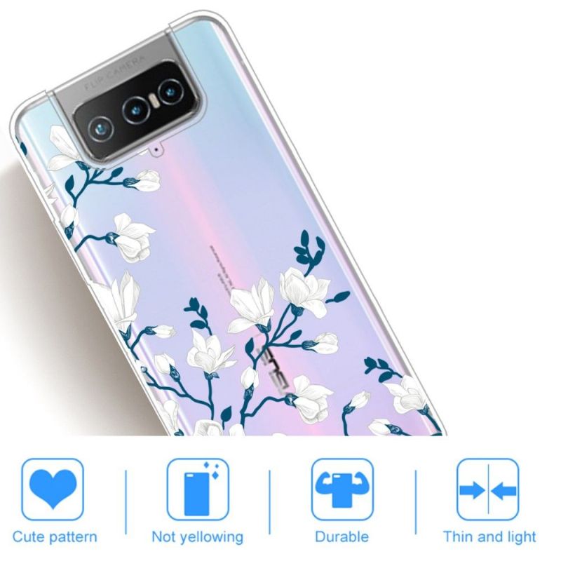 Coque Asus Zenfone 7 Pro fleurs blanches