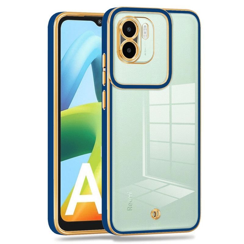 Coque Xiaomi Redmi A1 Transparente Rebords Style Métal