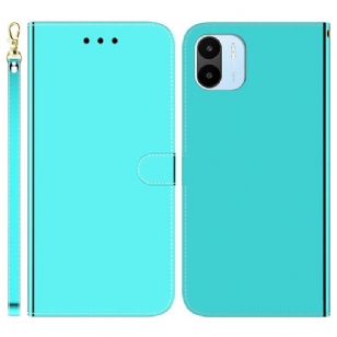 Housse Xiaomi Redmi A1 Simili Cuir Miroir avec Lanière