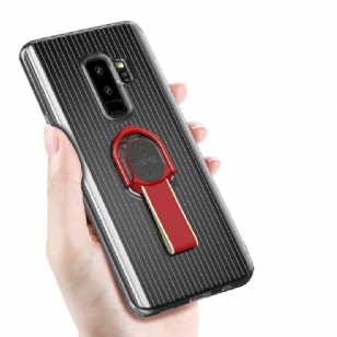 Coque Samsung Galaxy S9 Plus transparente avec anse - Rouge