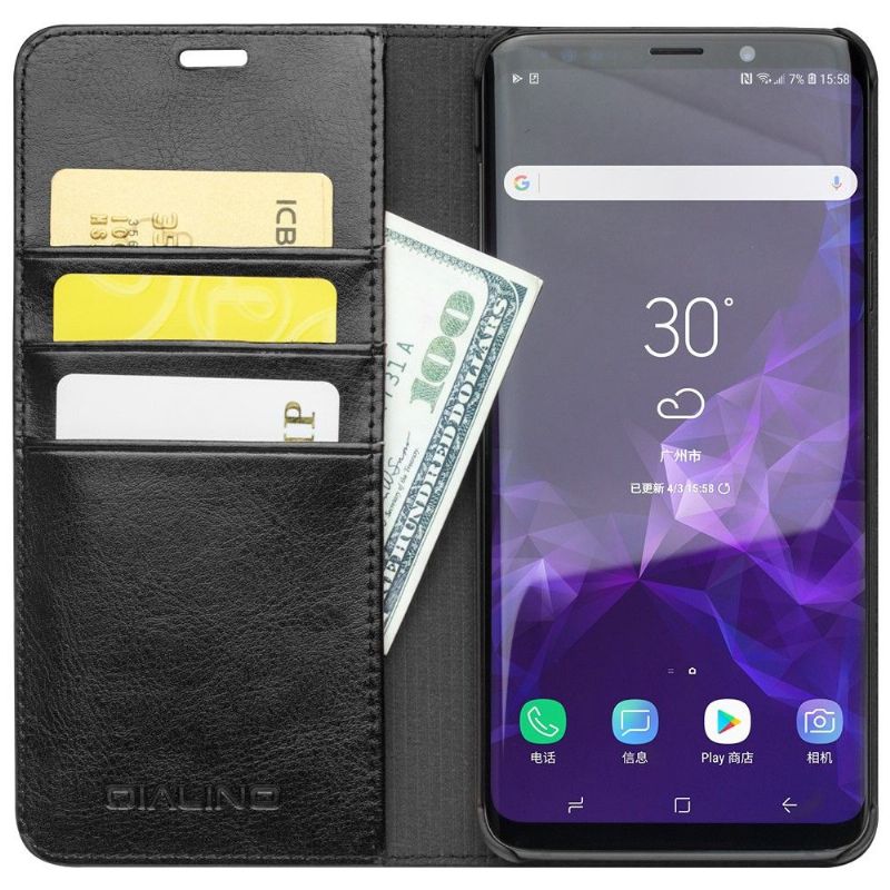 Étui Samsung Galaxy S9 Plus en cuir véritable porte cartes