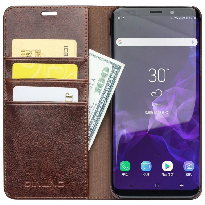 Étui Samsung Galaxy S9 Plus en cuir véritable porte cartes