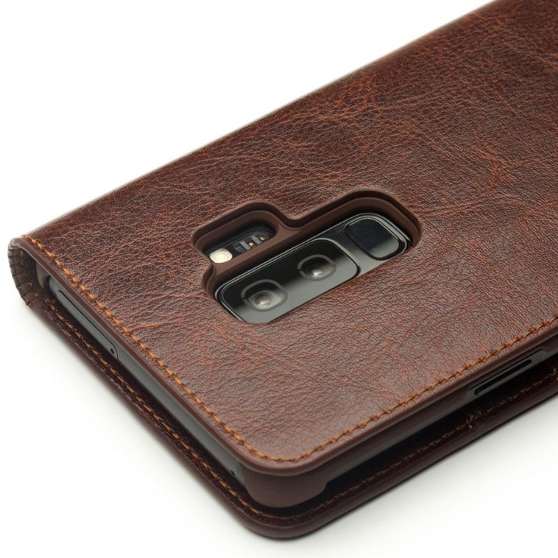 Étui Samsung Galaxy S9 Plus en cuir véritable porte cartes