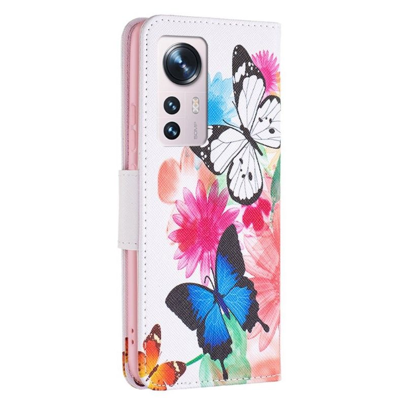 Housse Xiaomi 12 / 12X papillons et fleurs colorées