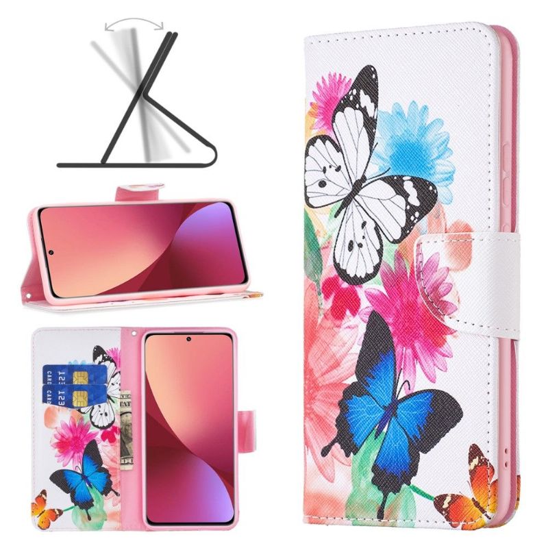 Housse Xiaomi 12 / 12X papillons et fleurs colorées