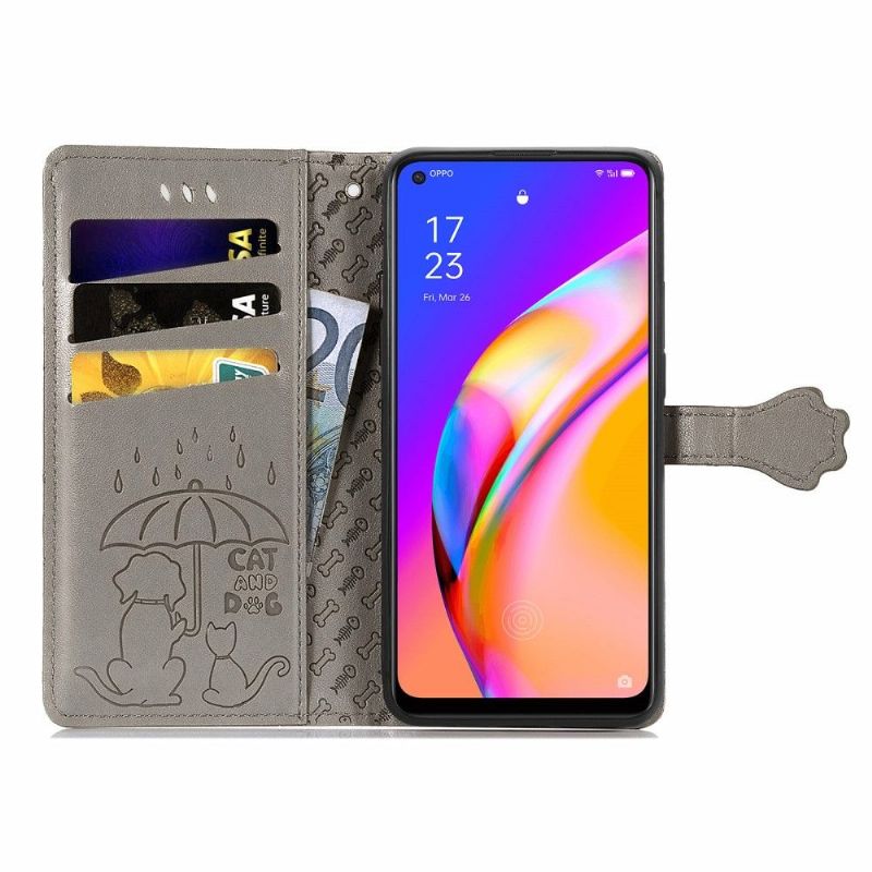 Housse Oppo A94 5G effet cuir animaux en relief