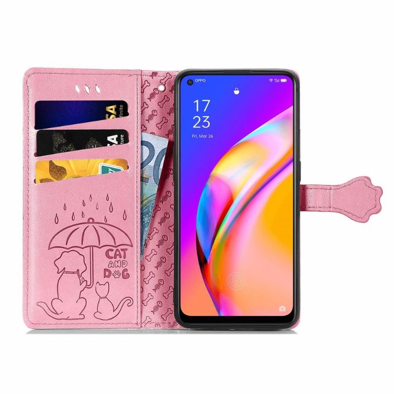 Housse Oppo A94 5G effet cuir animaux en relief