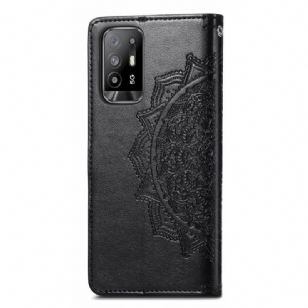 Housse Oppo A94 5G Mandala relief en simili cuir