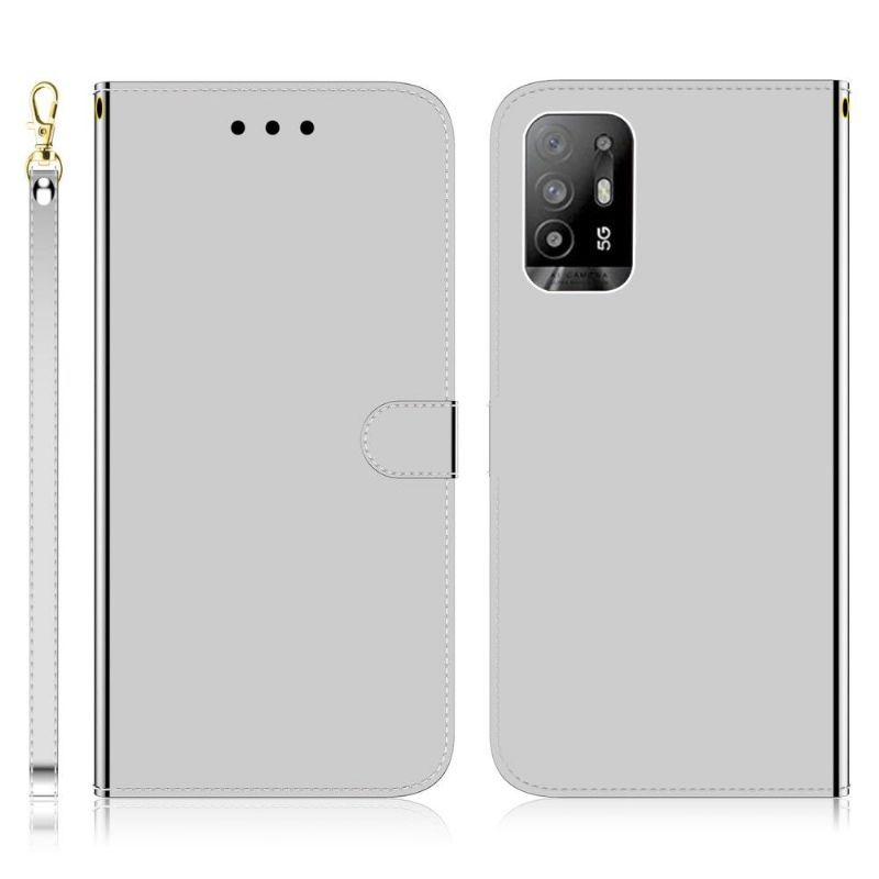 Housse Oppo A94 5G simili cuir effet miroir