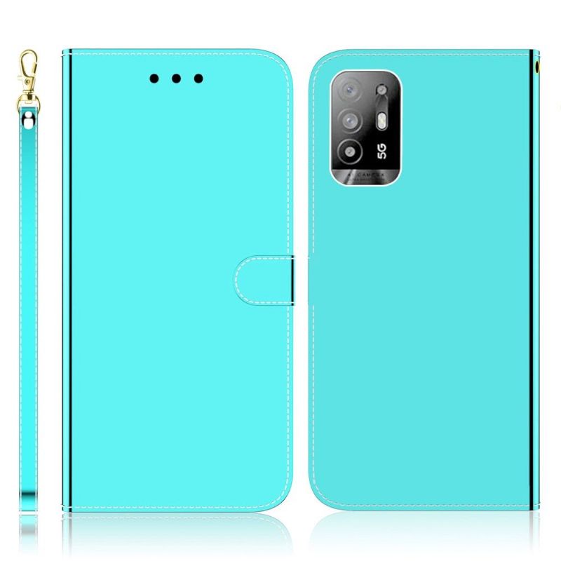 Housse Oppo A94 5G simili cuir effet miroir