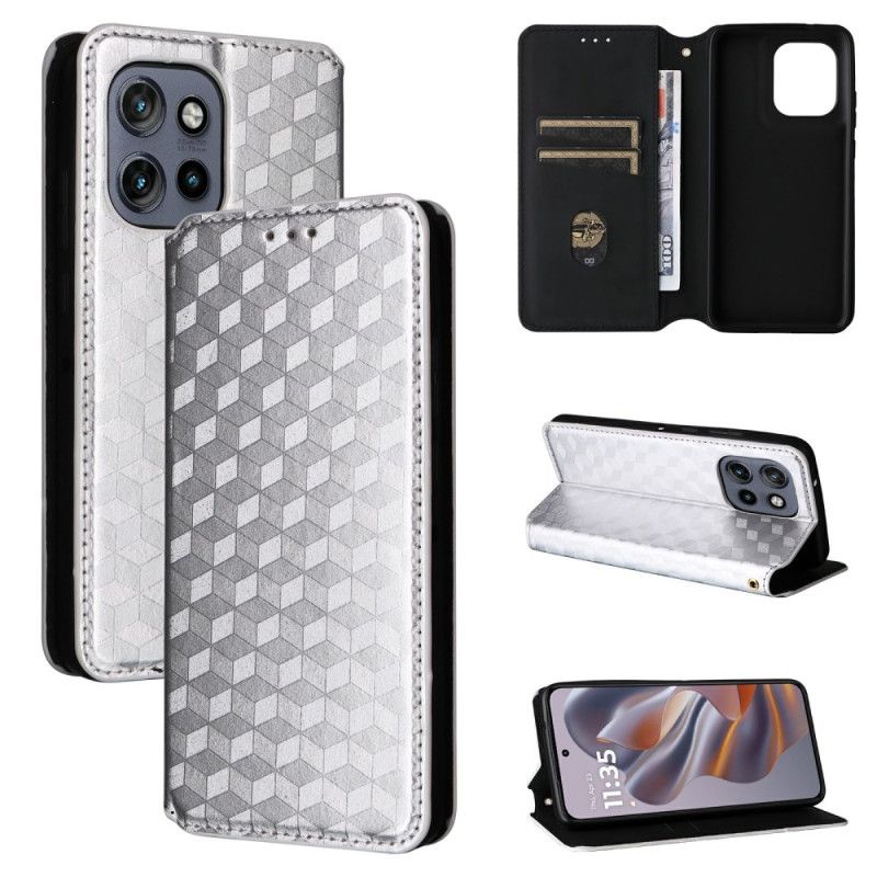 Flip Cover Motorola Edge 50 Neo Cubes 3D