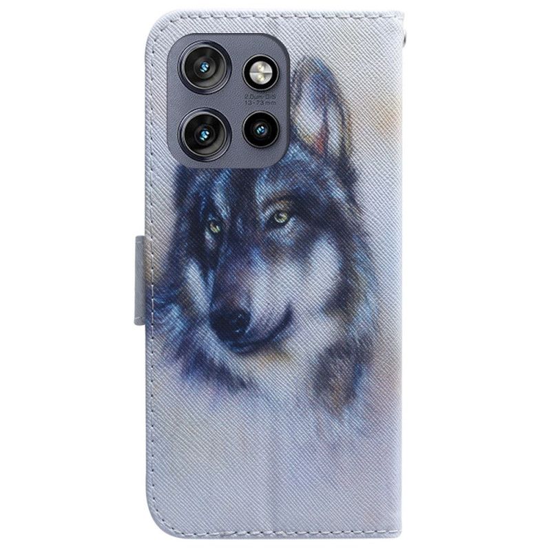 Housse Motorola Edge 50 Neo Loup Aquarelle