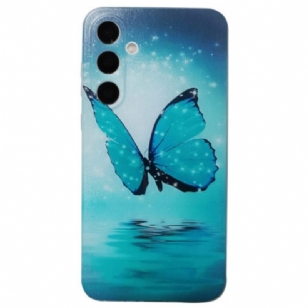 Coque Samsung Galaxy S24 FE Papillon Bleu