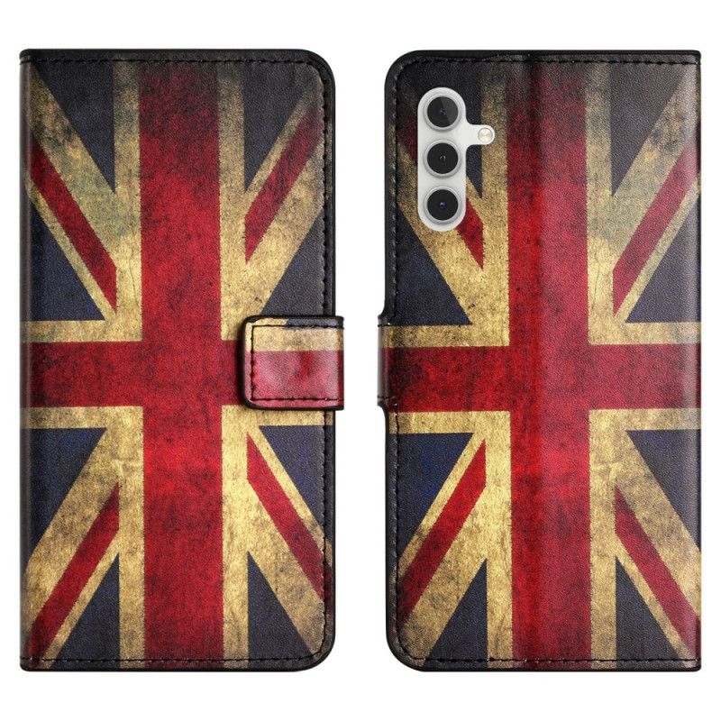 Etui Portefeuille pour Samsung Galaxy S24 FE avec Motif Union Jack