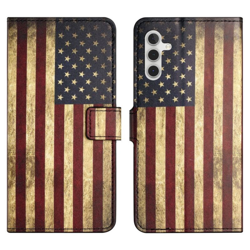 Housse Samsung Galaxy S24 FE Drapeau Américain Vintage